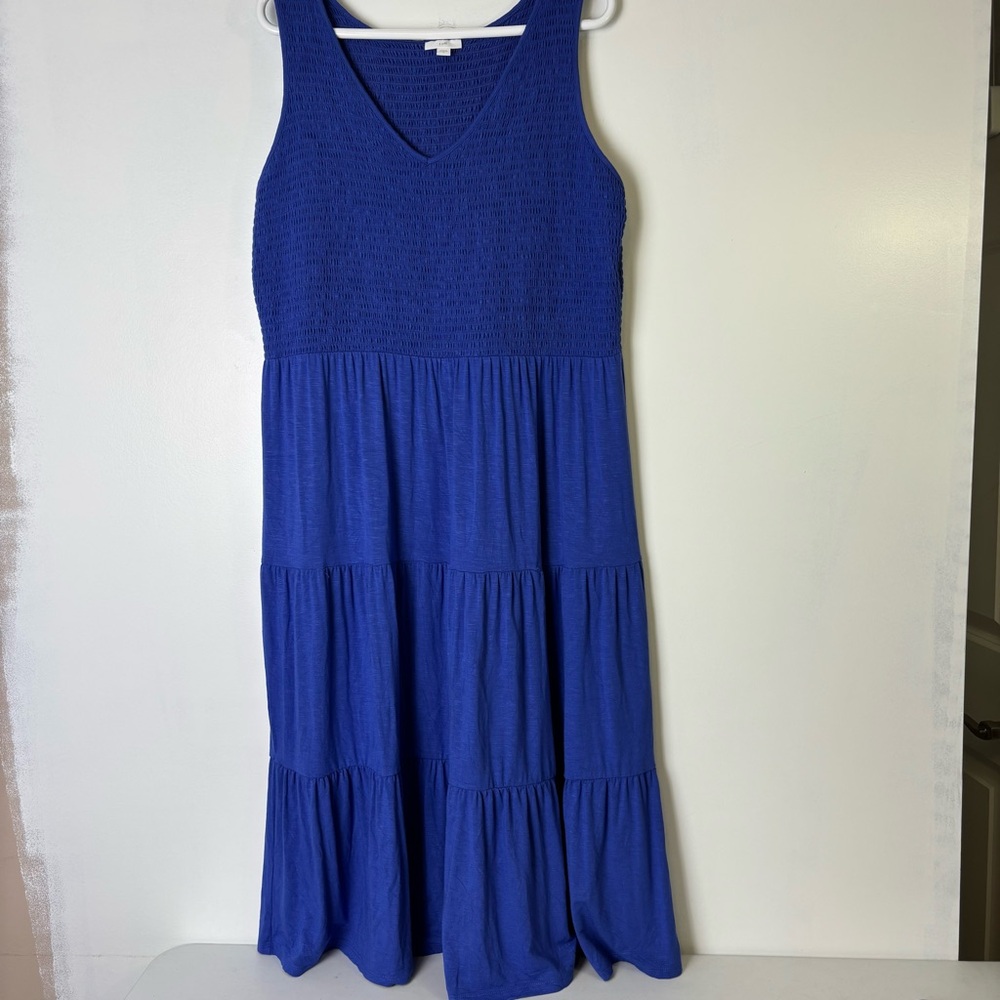 J. Jill Blue Sleeveless Maxi Dress